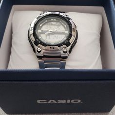 Nib Casio Stainless Men Watches Battery Operated Casual Watches With 10atm Water Resistance, Casual Watches With 10atm Water Resistance And Round Dial, Casual Business Watches With Analog Display, Casual Analog Watches For Business, Casual Analog Business Watches, Casual Silver Watch With 10atm Water Resistance, Casual Analog Chronograph Watch For Business, Casual Silver Chronograph Watch, Casual Silver Watch With Stopwatch