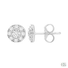 These stunning Sparkling Round Diamond Earrings will add a touch of elegance and sparkle to any outfit. With their brilliant diamonds and classic design, they are the perfect accessory for any occasion. Made with high-quality materials, these earrings are sure to impress. Elevate your style with these timeless diamond earrings. Platinum Diamond Earrings With Pave Setting For Formal Occasions, Formal Platinum Diamond Earrings With Pave Setting, Classic Diamond White Cluster Earrings For Formal Occasions, Classic Diamond White Cluster Earrings For Formal Events, Classic Cluster Earrings In Diamond White For Formal Events, Classic Cluster Earrings In Diamond White For Formal Occasions, Formal Diamond Bridal Earrings With Pave Setting, White Diamond Cluster Earrings For Formal Events, White Diamond Cluster Earrings For Formal Occasions