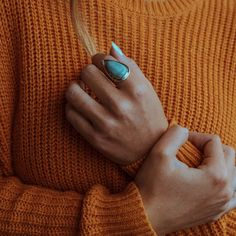 Larimar Ring ~ Statement ~ Gemstone ~ Semi Precious Stone ~ Blue ~ White ~ Natural ~ Organic ~ Sterling Silver 925~Tear Drop~Thin Band~MR265 Larimar Ring, Larimar Rings, Water Element, Worry Stones, Ring Sterling Silver, Dominican Republic, Sterling Ring, Anniversary Rings, Silver 925