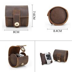 Each watch case we make has beautiful story to tell from its unique design. Our watch cases are handcrafted using 100% full grain genuine leather which are carefully selected to ensure quality, uniqueness and human connection. Our watch cases are very durable because of its improved tenderness and elasticity, ideal thickness, and of course silk touch.  
  The round shape leather single watch case for men is not only easy to carry, but also dust-proof, crush-proof and shatter-proof, providing th Vintage Leather Watch Accessories For Business, Modern Brown Watch Accessories With Case, Leather Business Watch With Round Case, Vintage Brown Leather Watch Accessories For Everyday Use, Leather Business Watches With Round Case, Everyday Round Case Watch With Leather Strap, Brown Leather Strap Watch Accessories For Travel, Leather Business Watches, Automatic Rectangular Leather Watches