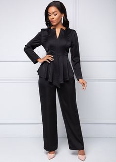 ROTITA Long Sleeve Quarter Zip Flounce Jumpsuit Long Sleeve Jumpsuit, Quarter Zip, Off The Shoulder, Active Wear, Jumpsuit