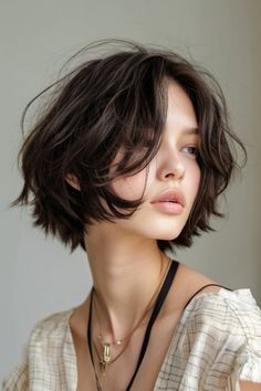 20 Très Chic Ways To Rock The Short French Bob Hairstyle - Pinch Of Glam Short Hair French Style, Cool Short Curly Hairstyles, Short Bob With Layers And Curtain Bangs, French Bob No Fringe, Short Hairstyle Women Tomboy, Hair Styles For Short Hair Women, Short Hair Inspo Women, Short Hair Woman Aesthetic, Haircut Short Hair Women