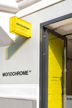 the entrance to monochromeomee is painted yellow