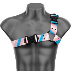 Let's Celebrate Inclusion! Because Everybody is a Pride Harness Body! This Unisex Gender-Neutral Fashion Asymmetrical Harness features Pride Transgender Colors on the outside with our soft High-Quality Recycled Polyester DB rainbow pattern strap inside! Yasss... Pride Inclusion Colors! It's not all the Pride Colors... But It's Close! Features: Full-Color Vibrant Print and Colors. Water Resistant Material! Adjustable Sizing for More Custom Fit! Earth-Friendly, Vegan High-Quality Recycled Polyeste Trans Guy Clothes, Rainbow Harness, Trans Male Flag, Harness Outfit, Trans Masculine Pride Flag, Trans Pride Shirt, Gender Neutral Fashion, Pride Colors, Gay Fashion