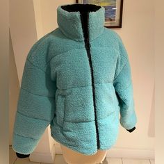 Brand New With Tags Gorgeous Tiffany Blue Nvlt Down Puffer Jacket. Soft Sherpa Material And Vegan Down. Tiffany Blue Clothes, Cozy Blue Winter Outerwear, Cozy Blue Outerwear For Winter, Light Blue Long Sleeve Outerwear For Cold Weather, Blue Winter Outerwear, Light Blue Winter Outerwear For Cold Weather, Light Blue Cozy Outerwear For Fall, Cozy Blue Outerwear For Fall, Cozy Blue Long Sleeve Outerwear