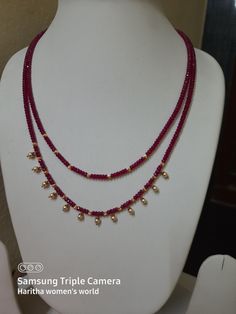 Red Stone Jewelry, Ruby Chain, Black Beats, Mangalsutra Bracelet, Stone Jewellery Designs