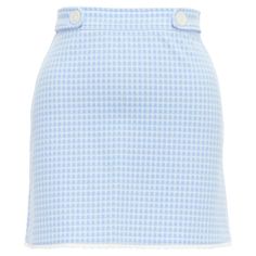 MIU MIU 2019 blue white gingham seersucker scallop trim buttons mini skirt XS Reference: YIKK/A00149 Brand: Miu Miu Designer: Miuccia Prada Collection: 2019 Material: Polyamide, Blend Color: Blue, White Pattern: Gingham Closure: Zip Lining: Blue Fabric Extra Details: Designed with a seersucker fabric and button tabs at the waist, this pretty piece is sure to bring out your playful side. Featuring an A-line shape, a high rise, button tabs at the waist, a concealed side zip fastening, a gingham ch Bloom Outfits, Miu Miu Outfit, Polyvore Skirt, Womens Skirt Outfits, Check Mini Skirt, Gingham Skirt, Ishikawa, Blue Gingham, Gingham Check