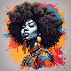 Afrique Art, Black Art Painting, Tableau Art, Afro Hair