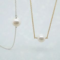 Round Pearl Necklace - JewelLUXE Simple Pearl Chain, Rose Gold Pearl Necklace, Minimalist Necklaces, Simple Pearl Necklace, March Birthstone Necklace, Black Diamond Necklace, Gold Lariat Necklace, Floating Necklace, Pearl Chain Necklace