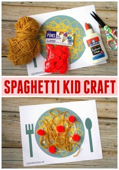 spaghetti kid craft for kids to make