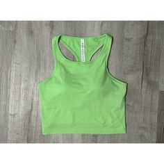 New Without Tags Scream Green, Size 12 ~~~~~~~ Measurments Are In Photos Look Closely Comes From Smoke Free & Pet Free Home Green Tank Sports Bra Athleisure Style, Trendy Sports Tank Top With Medium Support, Trendy Medium Support Tank Top For Sports, Trendy Tank Sports Bra For Workout, Trendy Seamless Sports Tank Top, Green Seamless Tank Top Sportswear, Green Seamless Tank Top For Sports, Green Racerback Sports Bra For Light Sports, Green Seamless Tank Activewear