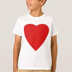 White Shirt With Red Heart, Valentine's Day Graphic Cotton T-shirt, Basic White T-shirt With Heart Graphic, Cotton T-shirt With Heart Print, Heart Shaped Graphic T-shirt For Valentine's Day, Heart-shaped Graphic Print T-shirt For Valentine's Day, Red Short Sleeve T-shirt With Heart Print, Red Crew Neck T-shirt With Heart Print, Red Cotton T-shirt With Heart Print