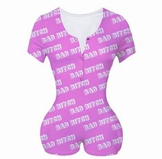 Bad B!tch Sexy,cute & comfy bad bitch print bodysuit and romper short sleeve night wear Onsie Pajama, Long Sleeve Leotard, Leotard Bodysuit, Long Sleeve And Shorts, Long Romper, Bodysuit Lingerie, Casual Jumpsuit, Long Sleeve Bodycon, Short Pajama Set