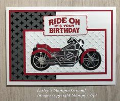 a birthday card with a motorcycle on it