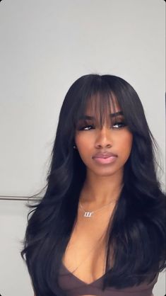 Graduation Weave Hairstyles, Wig Hairstyles For Birthday Girl Black, Layered Bangs Hairstyles Black Women, Sew In Black Women Hairstyles, Graduation Long Hairstyles, Fringe Bangs With Layers Black Women, Sew In Hairstyles Sza, Long Weave With Bangs Black Women, Sew In Bangs Hairstyles