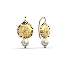 Discover timeless elegance with our Owl of Athena Gold Coin Earrings, available in 14k or 18k gold. Expertly crafted in Italy by Oltremare Gioielli, these exquisite Italian jewelry pieces showcase a captivating blend of ancient symbolism and modern design. Adorned with a lustrous White Akoya Pearl and featuring gold hook closures, these earrings are a symbol of wisdom and beauty. Elevate your style with the allure of craftsmanship and sophistication. Earrings size: 25mm Length, 12 mm width 6mm / Owl Of Athena, Gold Coin Earrings, Japanese Pearls, Coin Earrings, Italian Jewelry, Gold Coin, Akoya Pearls, Gold Coins, Gold Rose