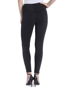 Take your outfit game to a higher level with the Toothpick Denim. These full-length denim leggings with their soft stretch will elongate and slim your look whil Fitted Mid-rise Light Wash Jeggings, Fitted High-rise Jeggings With Zipper Closure, Mid-rise Medium Wash Cotton Jeggings, Mid-rise Dark Wash Jeggings With Pockets, Non-stretch Denim Jeggings With Pockets, Knit Denim, Denim Leggings, Jean Leggings, Denim Fashion