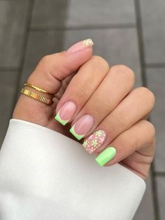 50+ Fun Pink and Green Nail Designs To Try; neon nails! This includes pink and green nails, pink and green nails design, pink and green nails acrylic, pink and green nail art, pink and green nails short, pink and green nail ideas, pink and green nail designs color combos & more! This also includes nail art designs pink and green, green and pink nails aesthetic, green nails, pink nails, green and pink nails and more! #pinkandgreennails #pinkandgreennaildesigns #greenandpinknailart #neonnails Summer Nails 2023, Green Nail Designs, Nude Nail Designs, Summery Nails, Cute Summer Nails, Nails 2023, Spring Nail Art, Short Acrylic Nails Designs