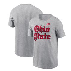 Showcase your Ohio State Buckeyes pride with this Nike Old English T-Shirt. The soft, 100% cotton fabric ensures a comfortable feel, making it perfect for everyday wear or cheering on the Buckeyes from the stands. Show off your Buckeye pride in classic style with this comfortable and stylish tee, perfect for any fan. Old English T, Oregon State Beavers, Penn State University, Virginia Tech Hokies, Oklahoma State Cowboys, Florida State Seminoles, Oklahoma Sooners, Arkansas Razorbacks, Tennessee Volunteers