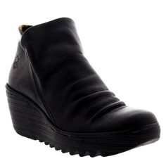 PRICES MAY VARY. Slouchy ankle boot featuring full-length instep zipper and textured platform wedge Fly London Boots, Slouchy Ankle Boots, Cozy Winter Boots, Fly Shoes, Casual Wedges, Fashion Marketing, Original Fashion, Fly London, Boots Women Fashion