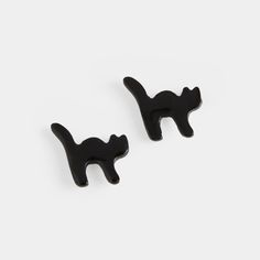 Spooked Black Cat Stud - Black Cat Stud Earrings, Pen Pen, Cat Earrings Studs, Earring Card, Back Jewelry, Earring Cards, Trendy Earrings, Black Earrings, Sweaters And Jeans