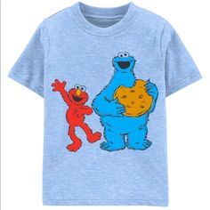 Nwt Ordered For My Nephew But Is Too Small For Him Now! Still In Packaging! Playful Blue Shirt With Cartoon Print, Playful Blue Shirt With Character Print, Blue Short Sleeve T-shirt For Daycare, Baby Boy Tops, Baby Basics, My Nephew, Boys Graphic Tee, Sesame Street, Toddler Boys