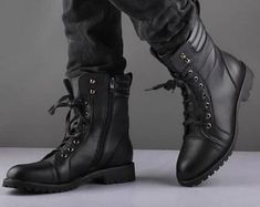 FashionForMen | Etsy Mens Formal Boots, Formal Boots, Military Style Boots, Quality Leather Boots, Mens Fashion Ideas, Punk Boots, Custom Design Shoes, Mens Winter Boots