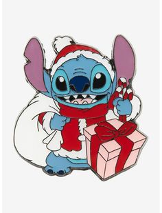 a cartoon character holding a gift box