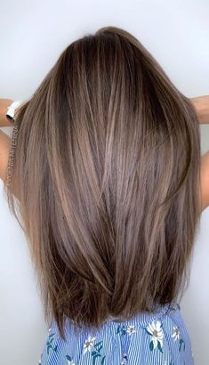 Teasy Lights Brunette Straight Hair, Medium Brown With Light Brown Highlights, Expensive Brown Balayage, Salted Caramel Hair Balayage, Light Brown Hair No Blonde, Partial Honey Highlights, Brown Hair With Simple Highlights, Balayage Hair Medium Brown, Brown Hair With Neutral Highlights