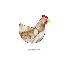 a drawing of a chicken on a white background