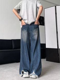 SPECIFICATIONSBrand Name: houzhouCraft of Weaving: KnitModel Number: PP0675Style: HIP HOPWash: StonewashedWash: DistressedMaterial: DenimPlace Of Origin: China (mainland)Hign-concerned Chemical: NoneDecoration: HOLEApplicable Season: Four SeasonsThickness: midweightJeans Style: Wide leg pantsOrigin: Mainland ChinaGender: MENPattern Type: SolidItem Type: JEANSFabric Type: SoftenerApplicable Scene: CASUALCN: ZhejiangClosure Type: button flyLength: full lengthFit Type: LOOSEWaist Type: MIDChoice: yessemi_Choice: yes 1Measurement In CM size Waist Hips Length S 72 100 98 M 76 104 99 L 80 108 100 XL 84 112 101 2XL 88 116 102 3XL 92 120 103 Baggy Jeans Men, Ripped Baggy Jeans, Denim Wide Leg Pants, Denim Shirt With Jeans, Denim Wide Leg, Pants Casual, Jeans Men, Casual Trousers, Vintage Streetwear