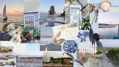 a collage of pictures with the words new england summer