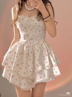 Sᴀᴠᴇ=Fᴏʟʟᴏᴡ ꨄ︎ 파티 드레스, Video Tiktok, Floral Corset, Kawaii Dress, Photography Lifestyle, Dress Measurements, Mode Inspo, Really Cute Outfits, Art Fashion