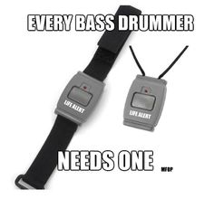 there is a belt that has two keys attached to it and the words, every bass drummer needs one