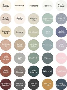 the different shades of paint that are used for home decor