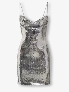 Introducing the Ibiza mini dress, cut from premium silver sequin fabric. Featuring a metal circle design and silver shiny sequins with a mini slip cut-out style, designed to sculpt and shape. Sequins Mini Dress, Ibiza Party Outfit, Nye Fits, Chrome Dress, Event Fits, Barcelona Dress, Silver Dresses, Masquerade Theme, Corset Dresses