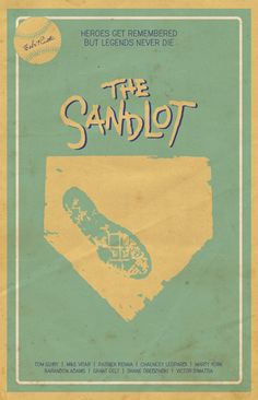 the sandlot movie poster with an image of a skateboard on it's back