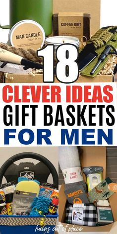 Check out this list of awesome 18 man gift basket ideas. If you’re looking for something for husband, coworker, nephew, boss, uncle, dad, boyfriend, or any other man in your life, we’ve got the perfect ideas for them on this list! Gift baskets make for one of the best gift ideas and are easy and thoughtful! Gift Basket For Husband, Diy Gift Baskets For Men, Best Gift Basket Ideas, Gift Basket Ideas For Men, Bingo Ideas, Diy Gifts For Christmas, Diy Gift Basket, Creative Gift Baskets, Auction Basket