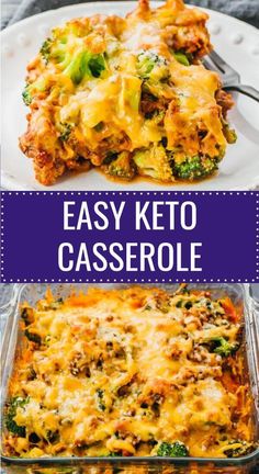 an easy keto casserole recipe with broccoli and cheese