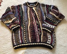 Up for your consideration is a Vintage Canadian Tundra Cotton 3D Textured Coogi Style Mens Sweater.  This Size Medium sweater measures 23" across the chest, 18" across the waist,  24 1/2" long and the sleeves measure 20" from armpit to wrist.  It is marked on the inside as 100% cotton and is in good gently used condition with no stains or tears.  I am open to offers so if you have any questions, please don't hesitate to e-mail me and be sure to check out my other items for sale. Thanks for looki Coogi Sweater Men Outfit, Vintage Mens Fashion Aesthetic, Tundra Sweater, Types Of Sweaters, Mens Fashion Aesthetic, Patterned Sweaters, Striped Sweater Outfit, Big Sweater, Sweater Outfits Men