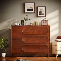 a living room scene with focus on the dresser