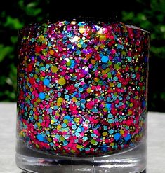 Happy is a blend of pink, yellow, and blue hex glitters of all different sizes. There are pink and blue holographic glitters as well as pink, yellow, and blue matte glitters. I named it Happy because these colors just make me happy! Put this on your nails and see if you don't feel Happy too! The swatches on the swatch stick are one thickly dabbled coat of Happy over China Glaze Liquid Leather. The one of my hand (and please forgive my nubbins, I broke my index finger nail!) is one dabbled coat o Watermelon Turtle, Cute Nail Polish, Really Cute Nails, Nail Products, Loose Glitter, Index Finger, China Glaze, Elegant Nails, Beauty Stuff