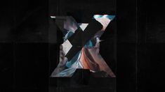 the letter k is made up of multiple images and shapes in black, white, orange, and blue