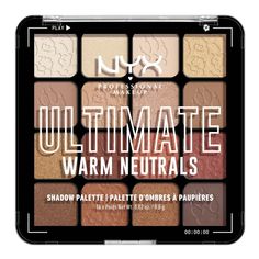 Turn up and switch up your looks with our Ultimate Palettes! Each palette features 16 vegan true-to-pan payoff shades to create a wide range of looks. From rich mattes to bright shimmers, there's a palette for every look and mood. Instantly go from day to play with a splash of vibrant, 1-swipe color! Create ultimate looks with our pro-curated, vegan shades and formulas. Curated by makeup pros in LA for all skintones. Nyx Eyeshadow, Neutral Eyeshadow Palette, Makeup Pro, Neutral Eyeshadow, Nyx Makeup, American Crew, Epilator, Eye Shadow Palette, Eye Palette