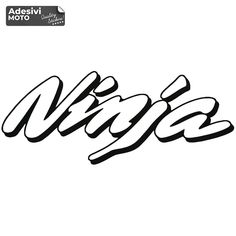 the word ninja written in cursive writing on a white background with black ink