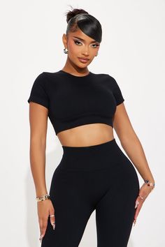 Available In Black And Slate Blue. Active Top Crew Neck Short Sleeve Cropped High Waist Yoga Pant Elastic Waistband Effortless Seamless High Impact Stretch 92% Nylon 8% Elastane Imported | Body Goals Effortless Seamless Active Set in Black size 1X/2X by Fashion Nova High Stretch Seamless Solid Color Crop Top, Seamless High Stretch Crop Top, Seamless Solid Crop Top, Stretch Seamless Solid Color Crop Top, Solid Medium Support Seamless Crop Top, Solid Color Seamless Crop Top, Solid Compression Crop Top With Seamless Construction, Stretch Crop Top With Seamless Construction, Black Stretch Tops For Workout