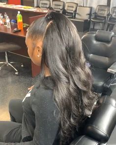 Middle Part Half Up Half Down, Low Half Up Half Down Hair Black Women, Half Down Ponytail, Down Ponytail, Middle Part Curly Hair, Deep Wave Weave Hairstyles, Red Weave Hairstyles, Long Weave Hairstyles, Weave Ideas