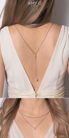 Rose Gold Bridal Jewelry, Y Lariat Necklace, Back Necklace, Silver Necklace, Backless Wedding Dress, Crystal Back Necklace Elegant Lariat Jewelry For Wedding, Elegant Lariat Drop Necklace For Wedding, Elegant Drop Necklace For Wedding, Delicate Formal Backdrop Necklace With Adjustable Chain, Formal Delicate Backdrop Necklace With Adjustable Chain, Elegant Rose Gold Dangle Lariat Necklace, Minimalist Adjustable Backdrop Necklace For Wedding, Elegant Adjustable Necklace For Wedding, Elegant Adjustable Bridal Necklace For Anniversary