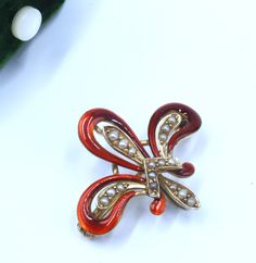 Antique marked 14k gold Victorian red enamel seed pearl Fleur De Lis pendant brooch, In good antique condition, No damage. It's 26 mm x 22 mm. Weighs 3.4 gram. Thanks. It's ship US only Pendant Brooch, Seed Pearl, Beauty Book, Charms, Accessory Gift, Display Homes, Pet Supplies, Electronic Accessories, Paper Party Supplies