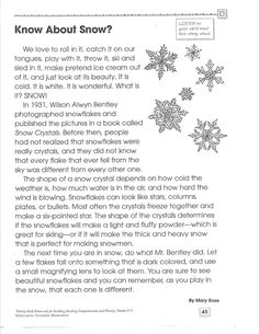 an article about snow written in black and white with the words, know about it